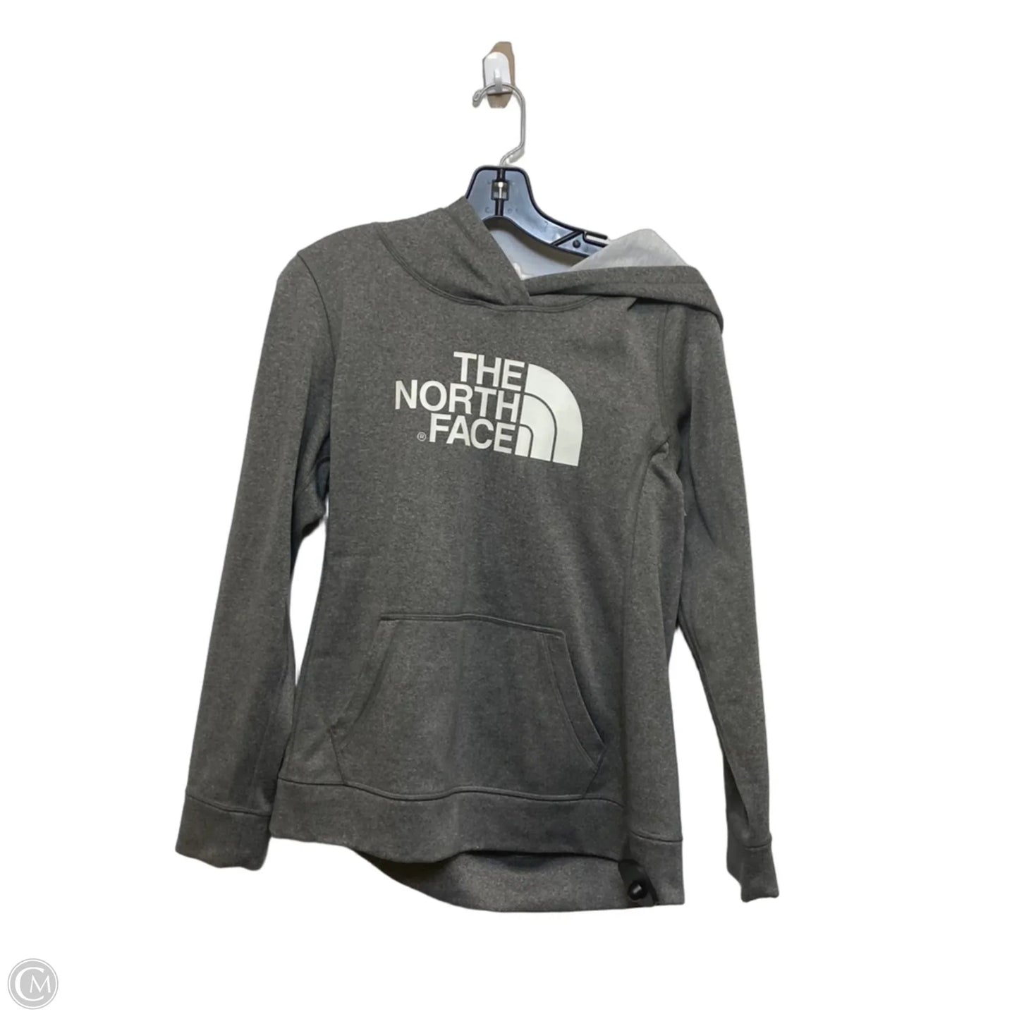 Athletic Sweatshirt Hoodie By The North Face In Grey, Size: M