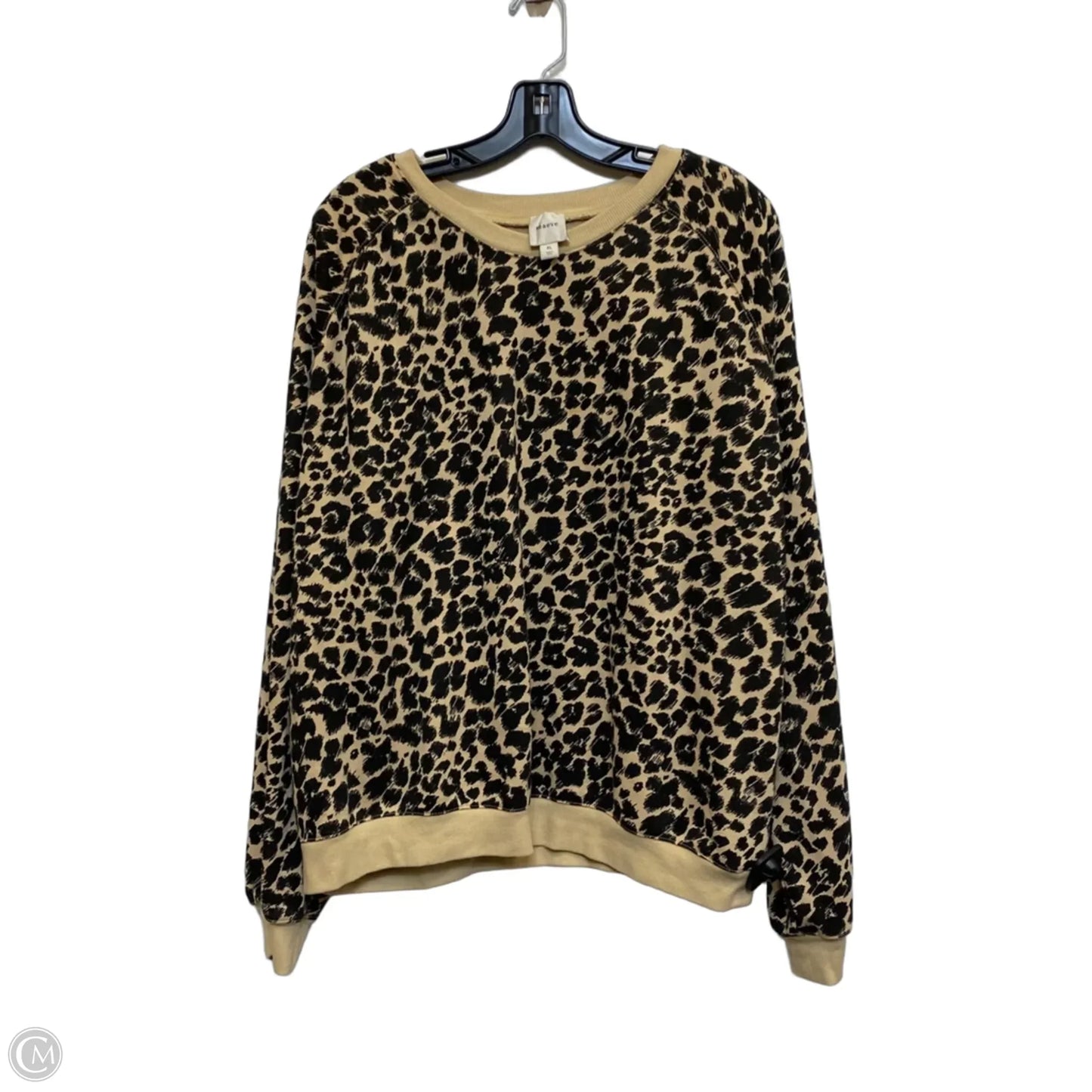 Sweatshirt Crewneck By Maeve In Black & Brown, Size: L
