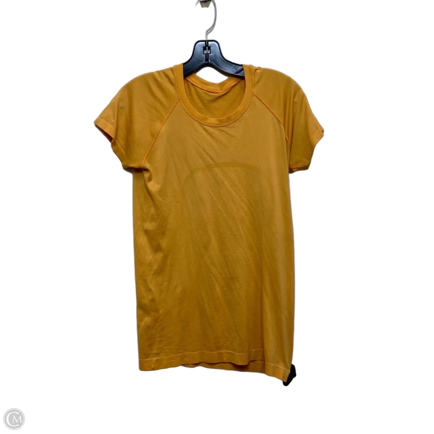 Athletic Top Short Sleeve Designer By Lululemon In Orange, Size: M
