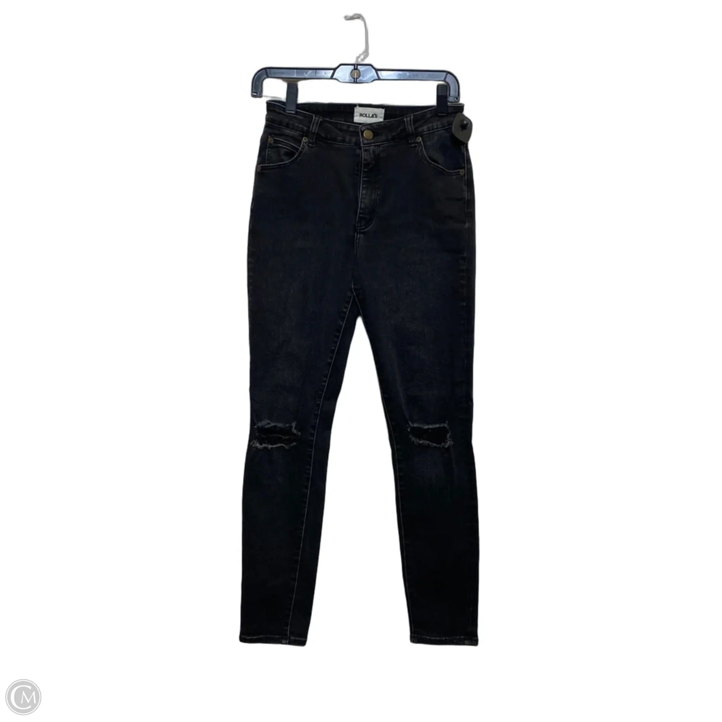 Jeans Skinny By Rollas In Black Denim, Size: 8