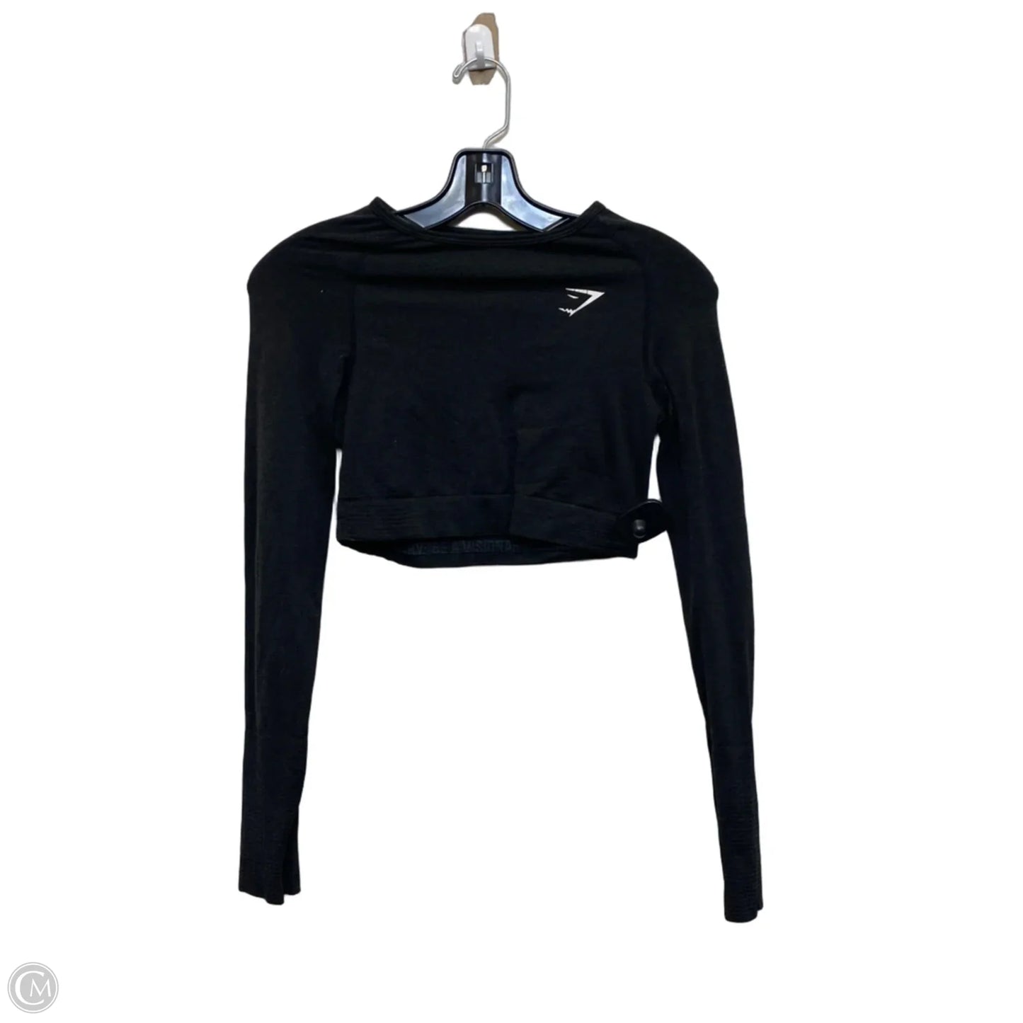 Athletic Top Long Sleeve Crewneck By Gym Shark In Black, Size: S