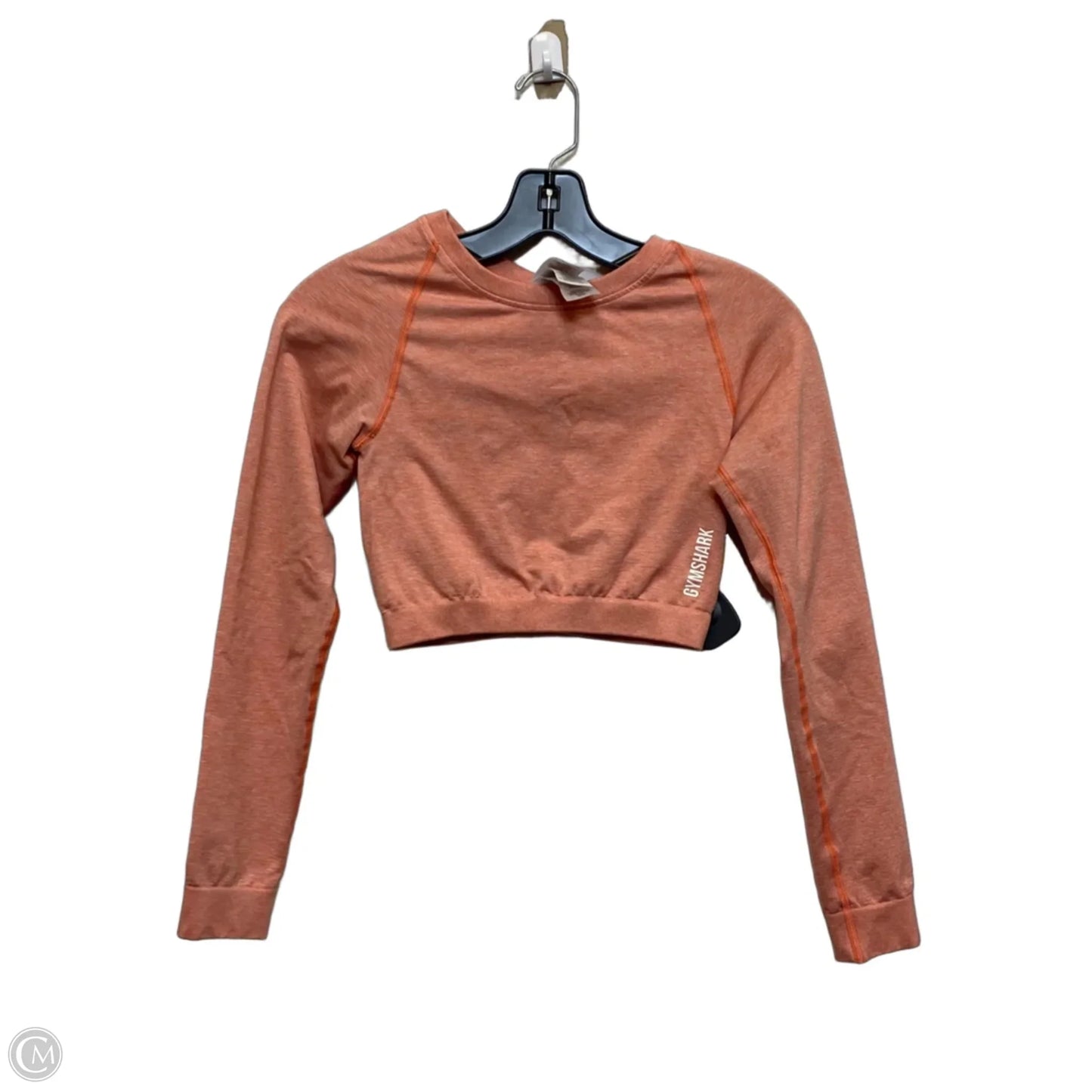 Athletic Top Long Sleeve Crewneck By Gym Shark In Orange, Size: S