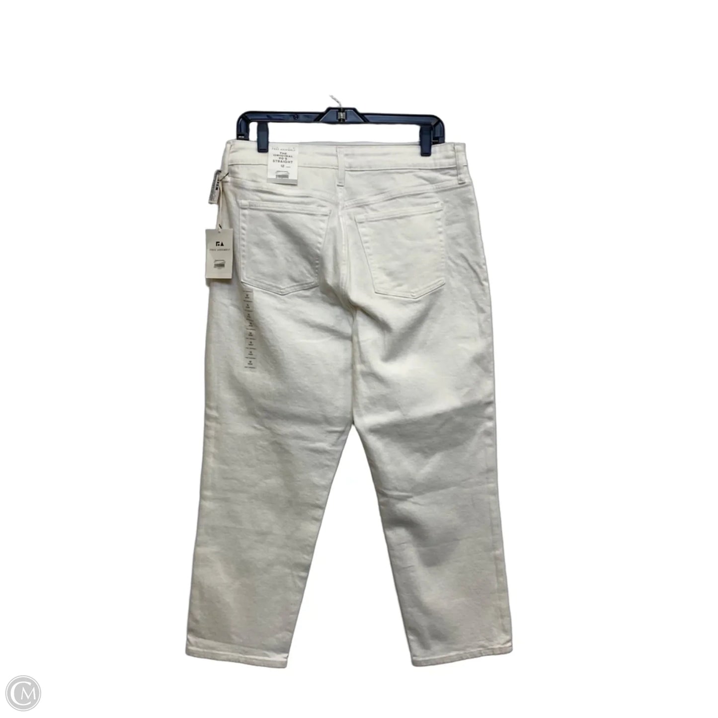 Jeans Straight By Free Assembly In Cream Denim, Size: 12