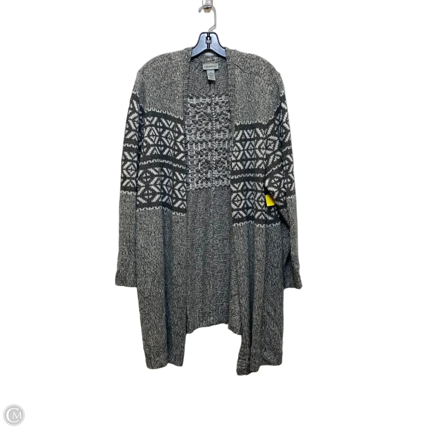 Sweater Cardigan By Catherines In Grey, Size: 3x