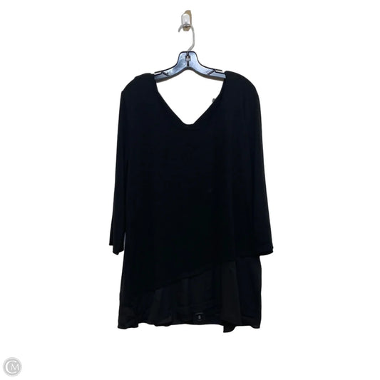 Top 3/4 Sleeve By Ellen Tracy In Black, Size: Xxl