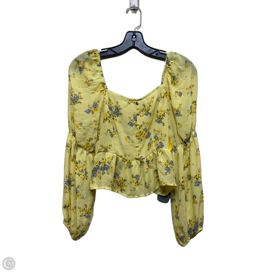 Top Long Sleeve By Blu Pepper In Yellow, Size: S