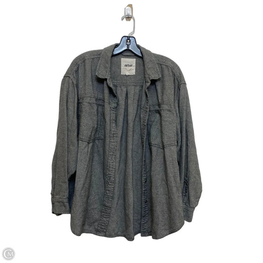 Top Long Sleeve By Aerie In Grey, Size: L