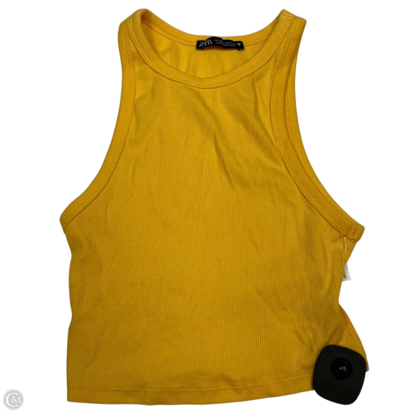 Top Sleeveless By Zara In Yellow, Size: M