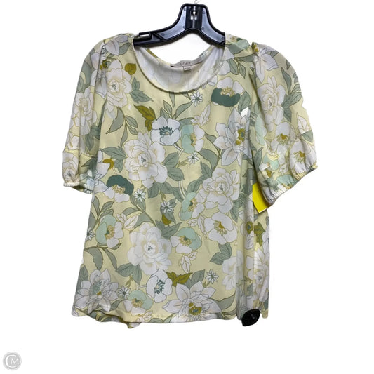 Top Short Sleeve By Loft In Green & Yellow, Size: Mp