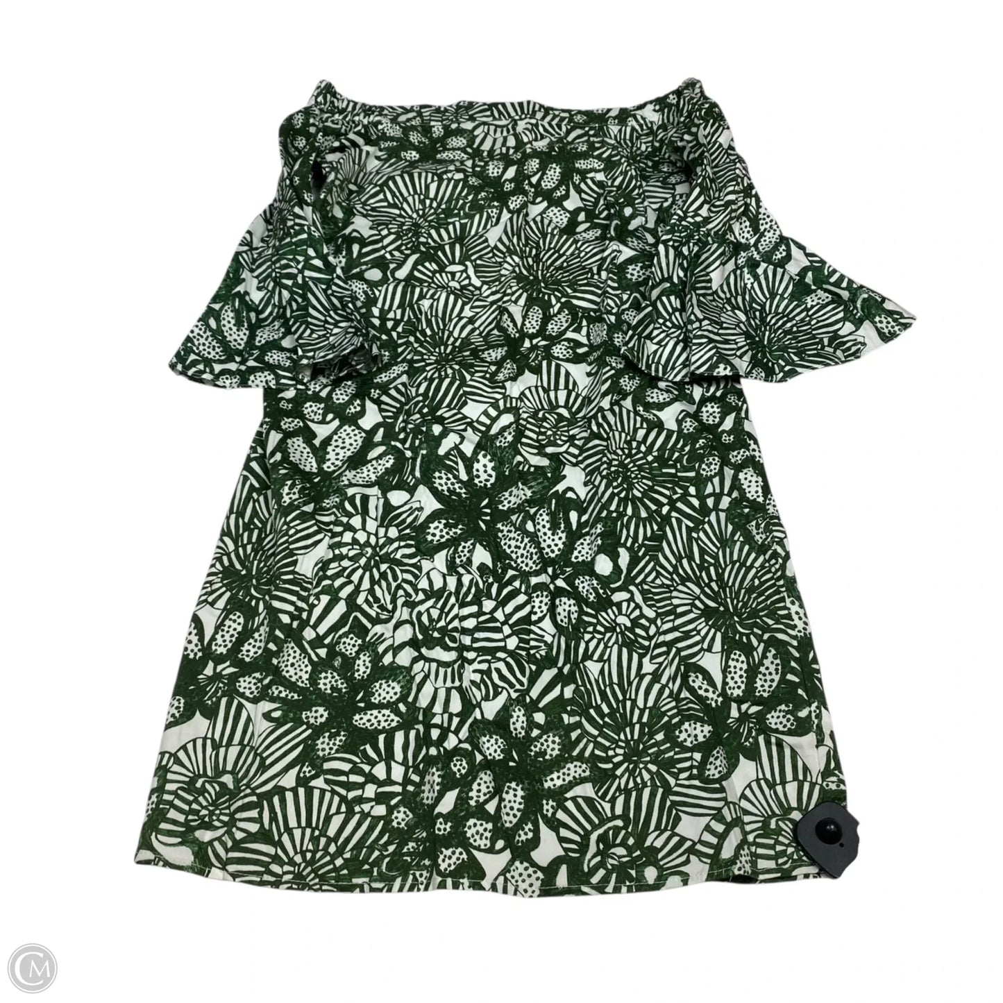 Dress Casual Short By H&m In Green & White, Size: S