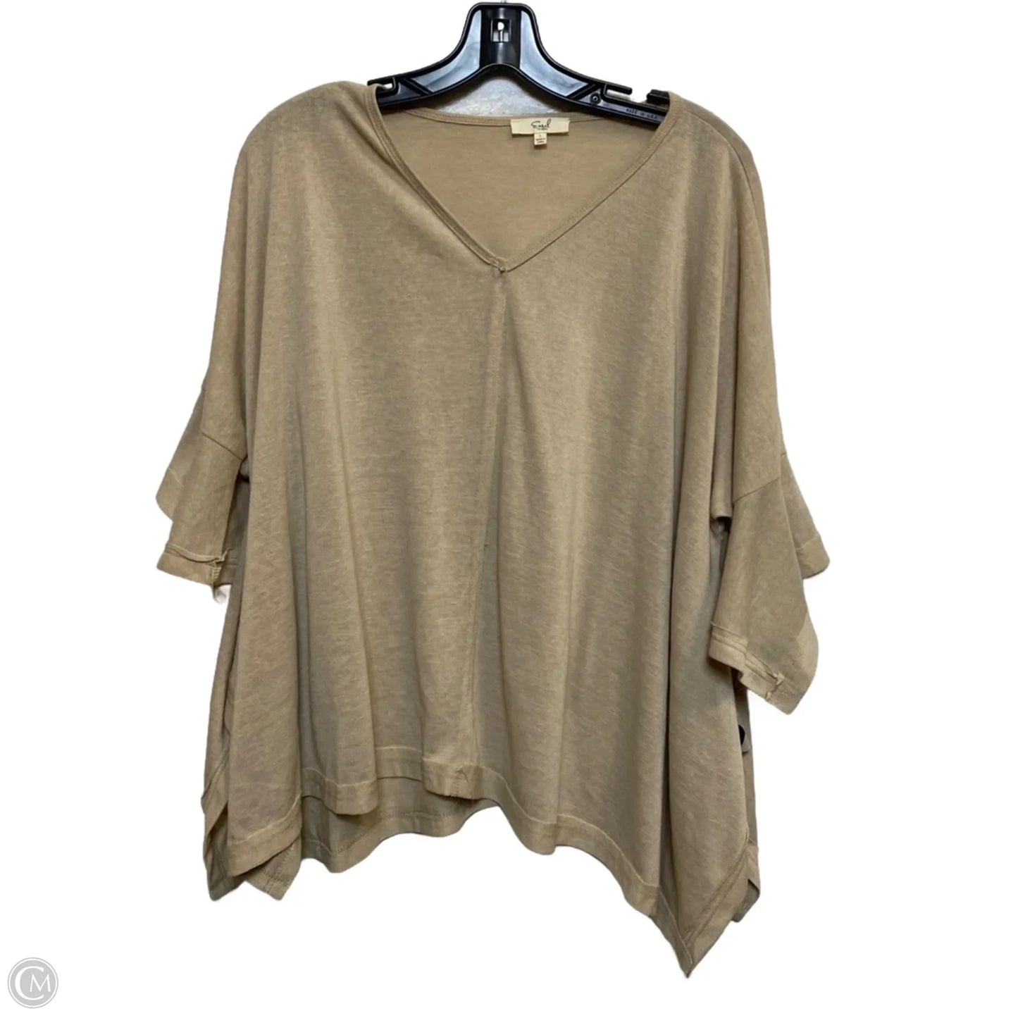 Top Short Sleeve By Easel In Brown, Size: L