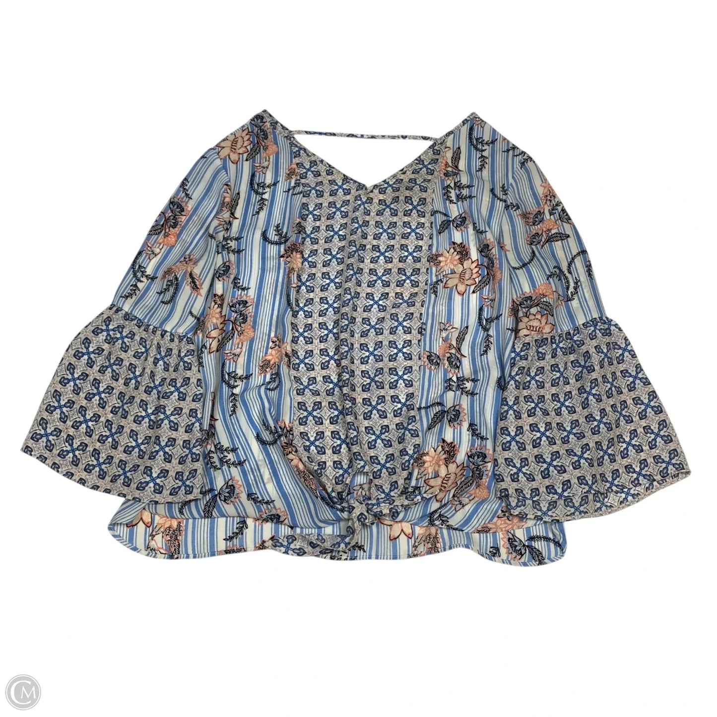 Top Long Sleeve By Zac And Rachel In Blue & Orange, Size: Xl