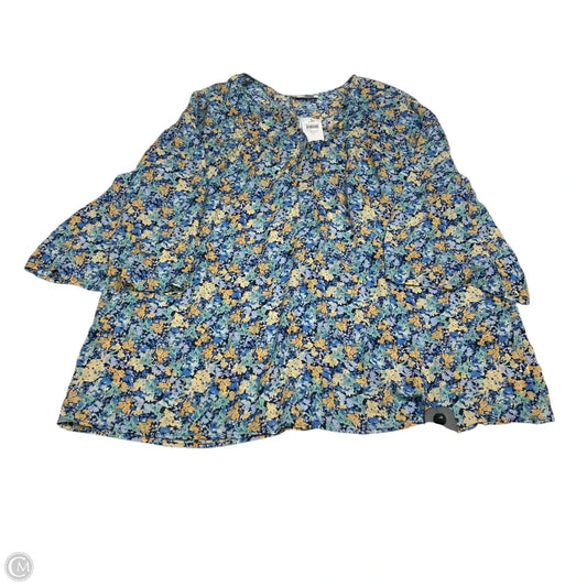 Top Long Sleeve By J. Jill In Blue & Yellow, Size: Xl