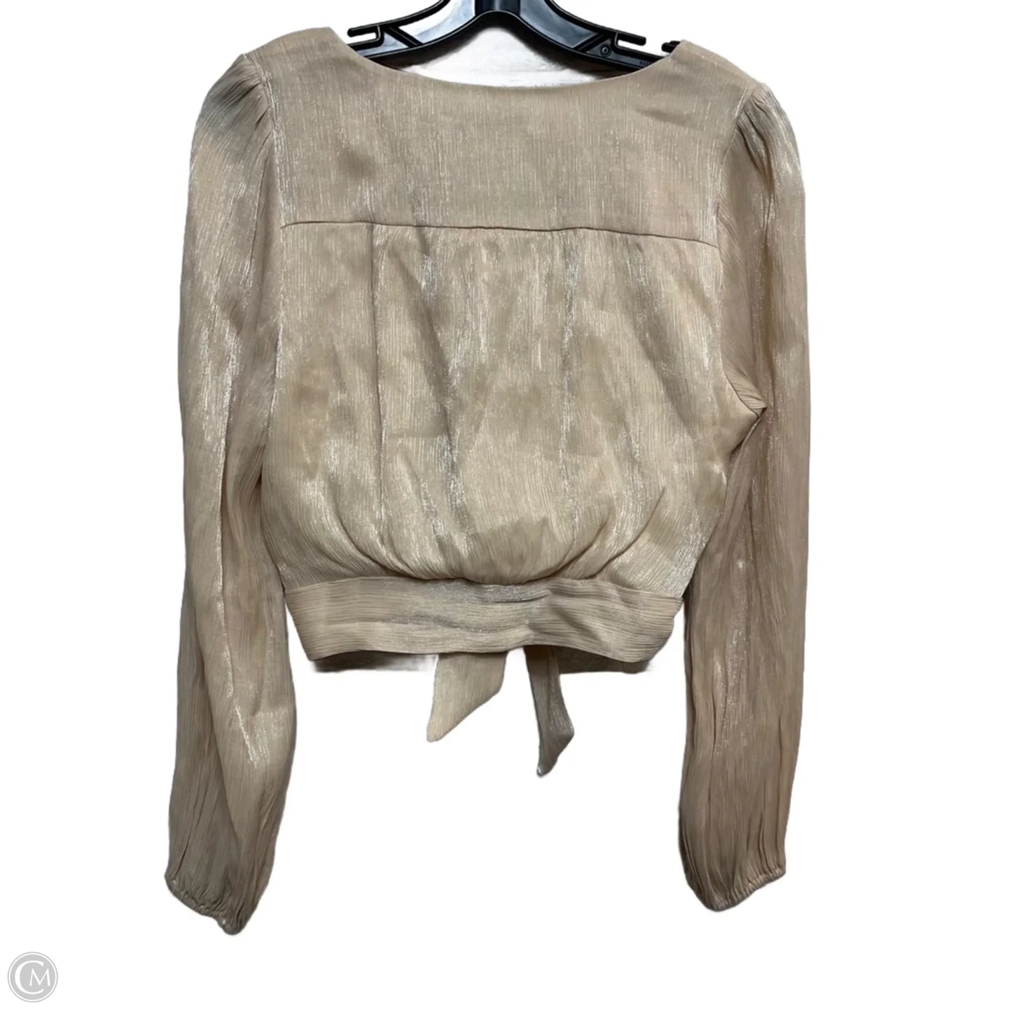 Top Long Sleeve By Lush In Tan, Size: L