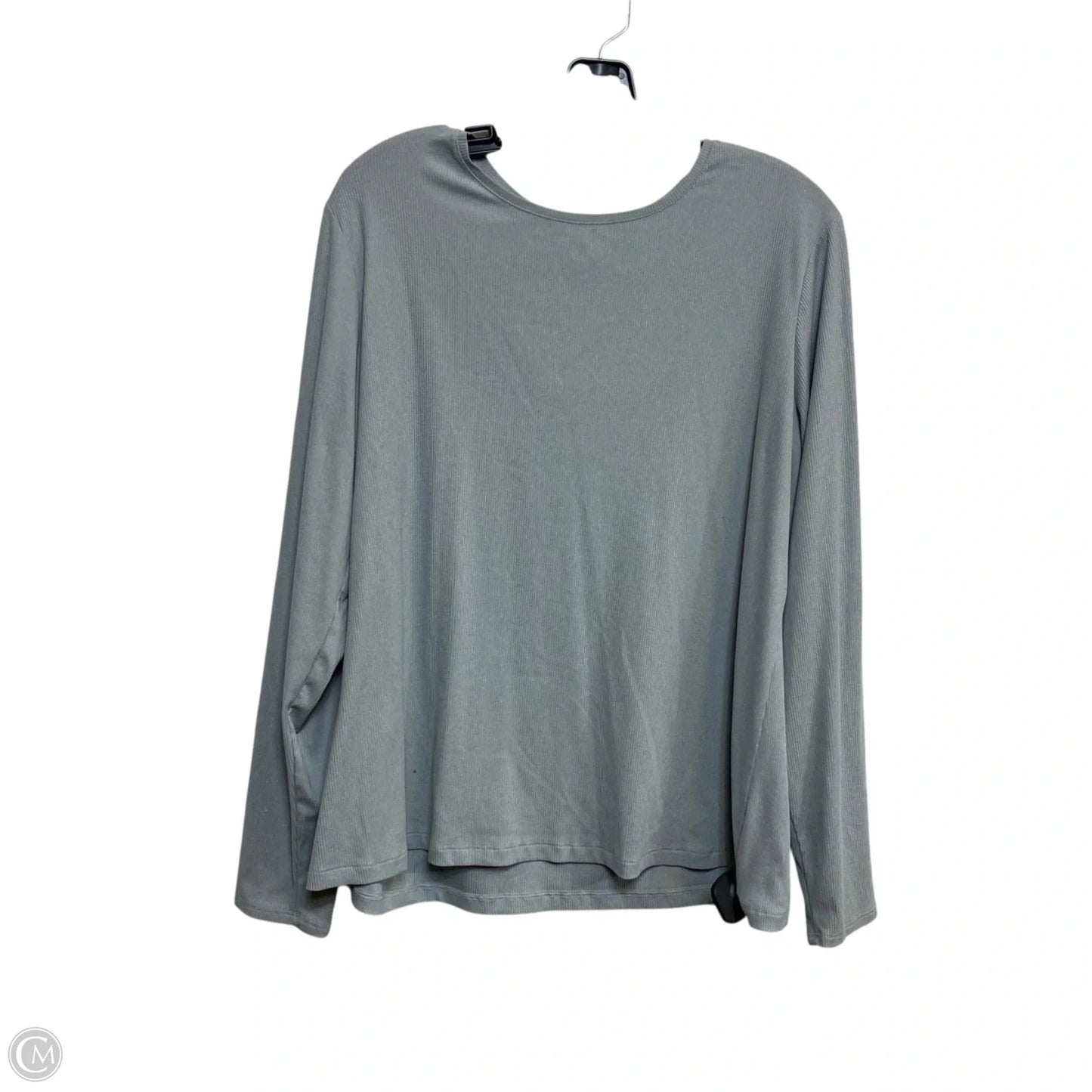 Top Long Sleeve Basic By Nine West In Grey, Size: Xxl