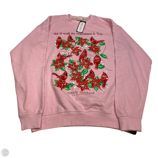 Sweatshirt Crewneck By Simply Southern In Pink, Size: Xs