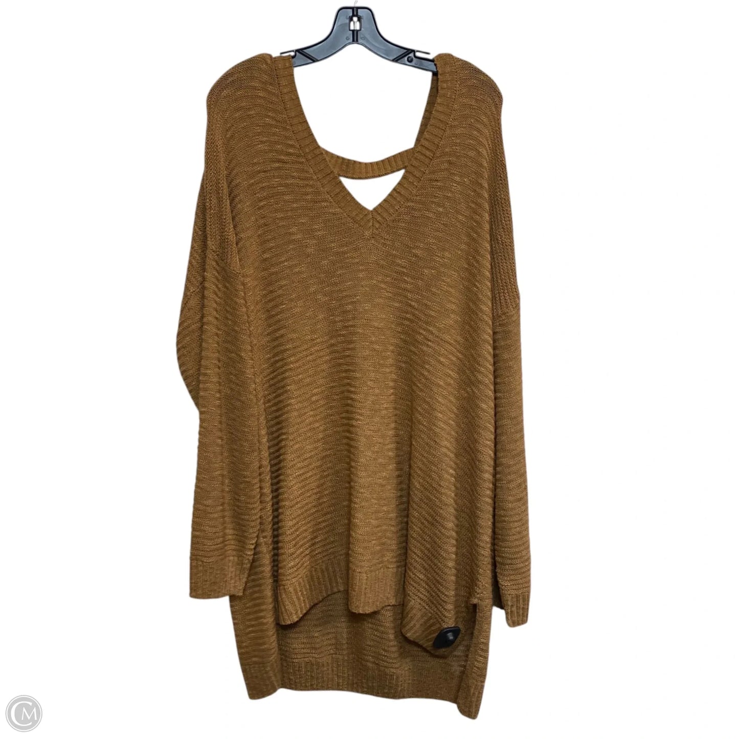 Top Long Sleeve By Pink Rose In Brown, Size: 4x