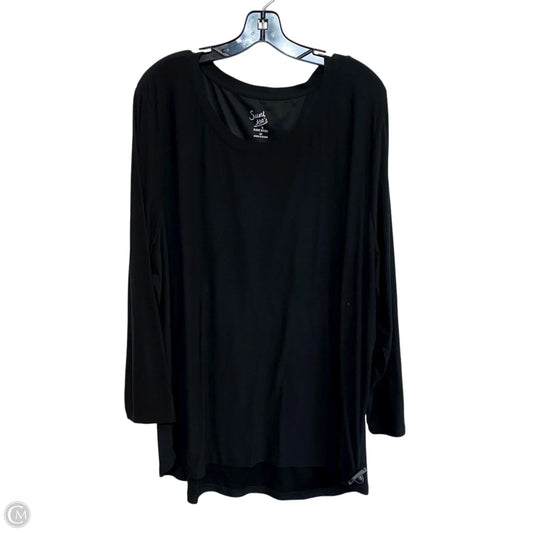 Top Long Sleeve By Pink Rose In Black, Size: 3x