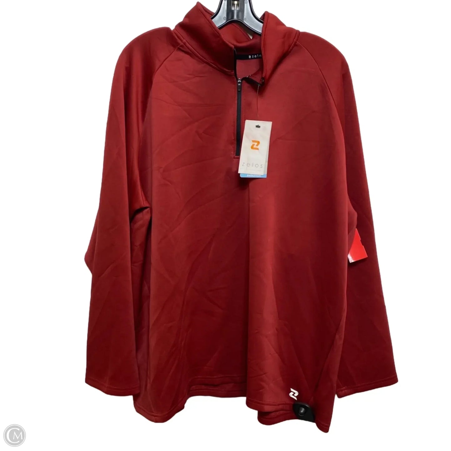 Athletic Sweatshirt Collar By Zelos In Red, Size: Xl
