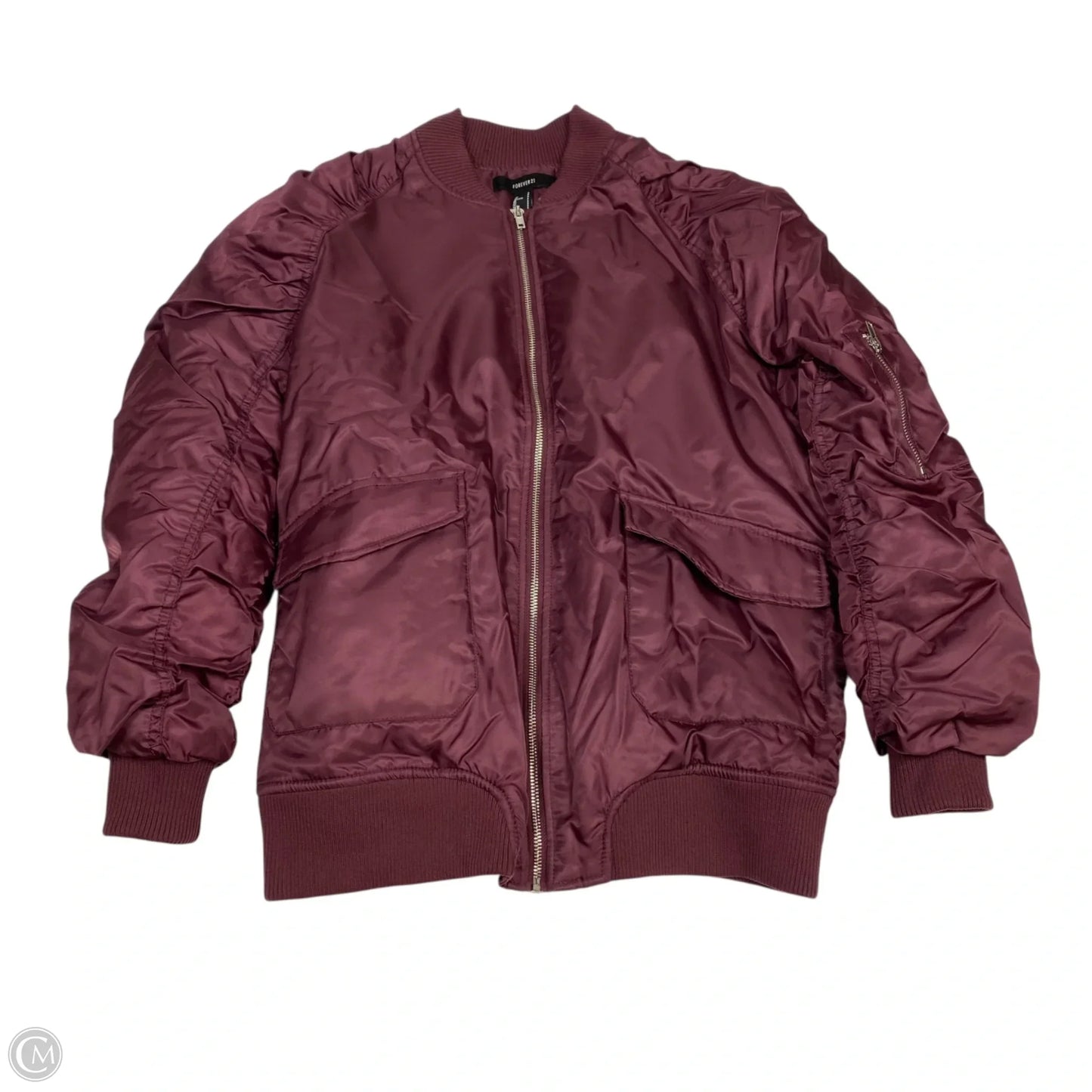 Jacket Puffer & Quilted By Forever 21 In Red, Size: S