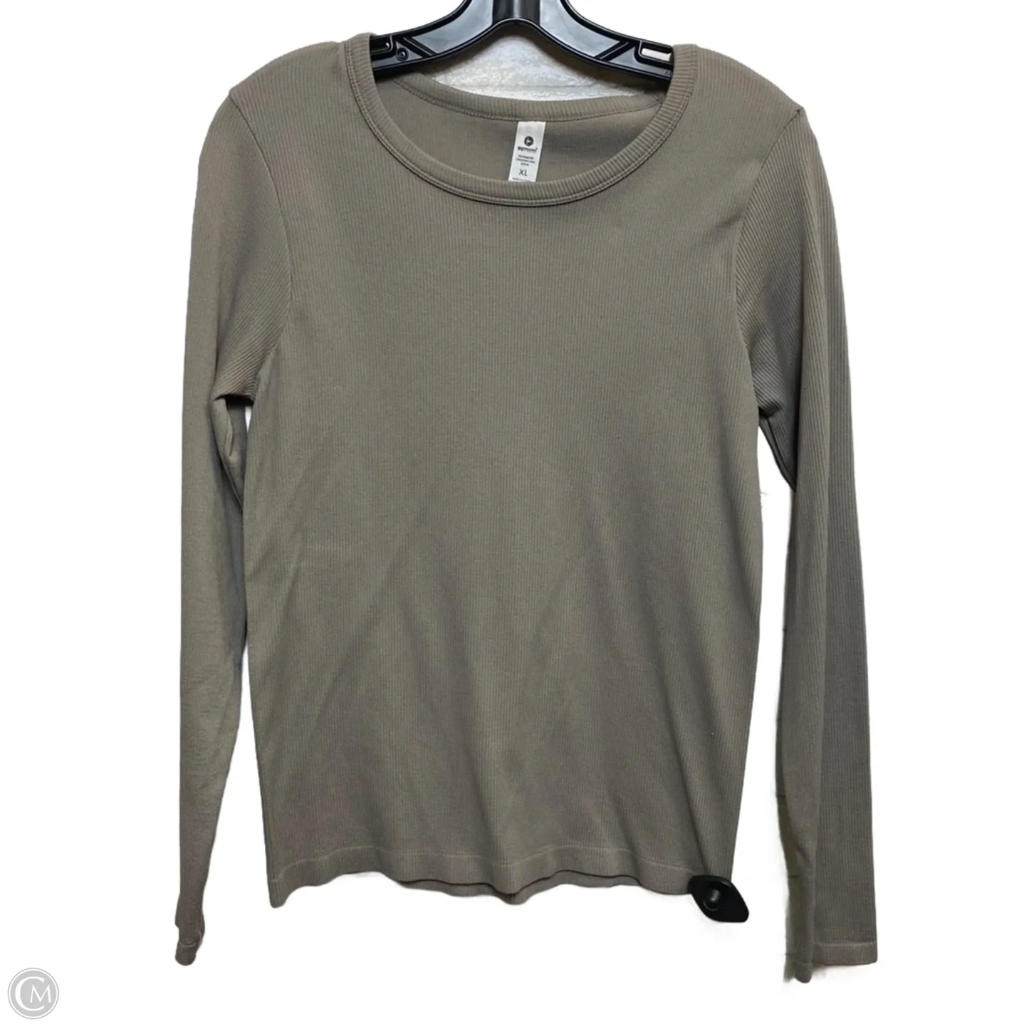 Athletic Top Long Sleeve Collar By 90 Degrees By Reflex In Brown, Size: Xl