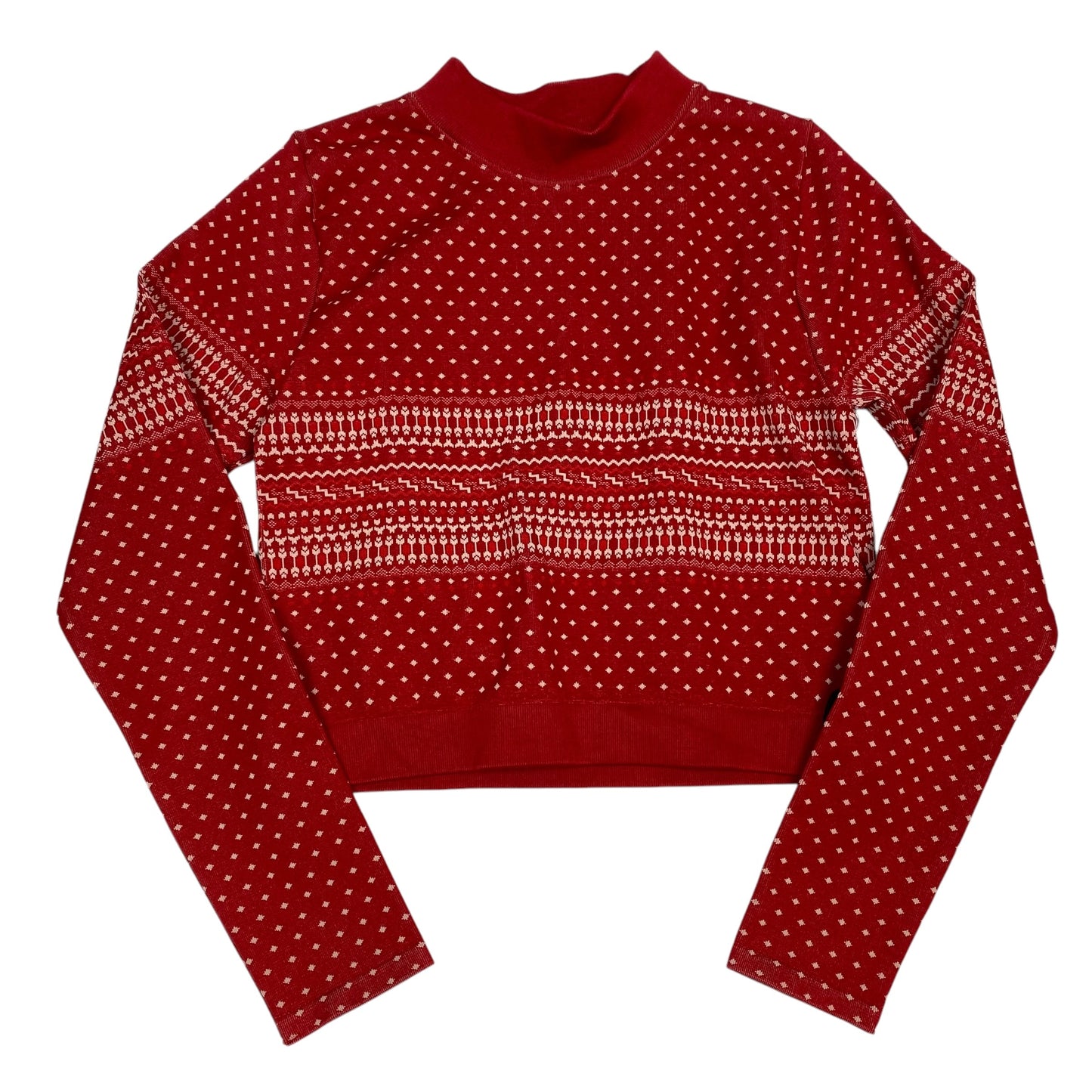 Athletic Top Long Sleeve Crewneck By Fabletics In Red, Size: L