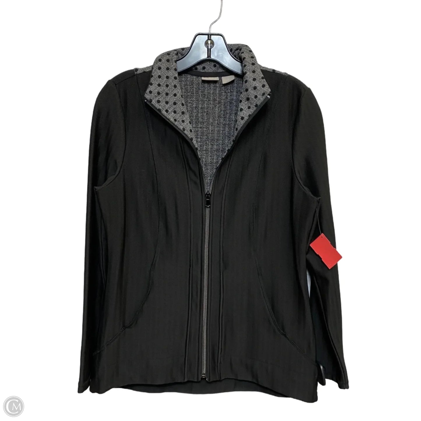 Athletic Jacket By Zenergy By Chicos In Black & Grey, Size: S