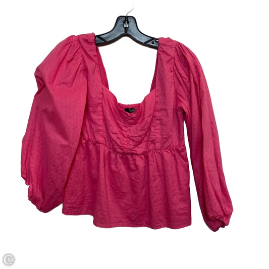 Top Long Sleeve By Kaleina In Pink, Size: L