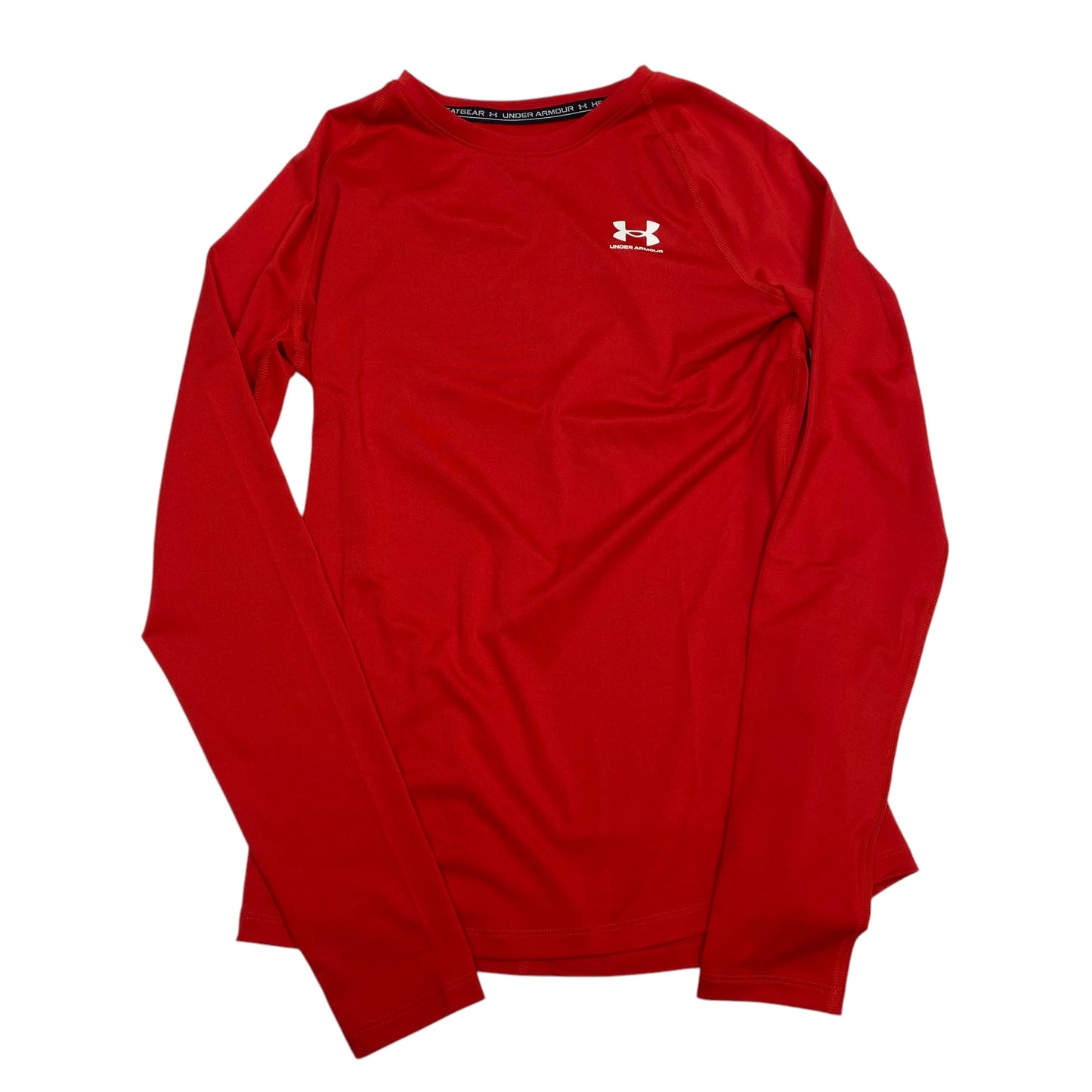 Athletic Top Long Sleeve Crewneck By Under Armour In Red, Size: M