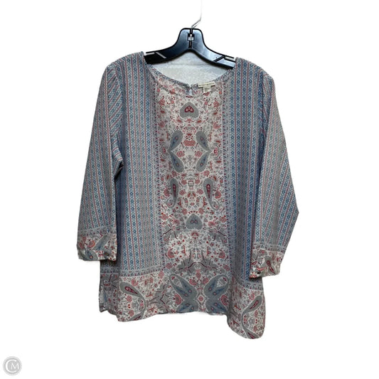 Top 3/4 Sleeve By Mercer And Madison In Blue & Pink, Size: Xl