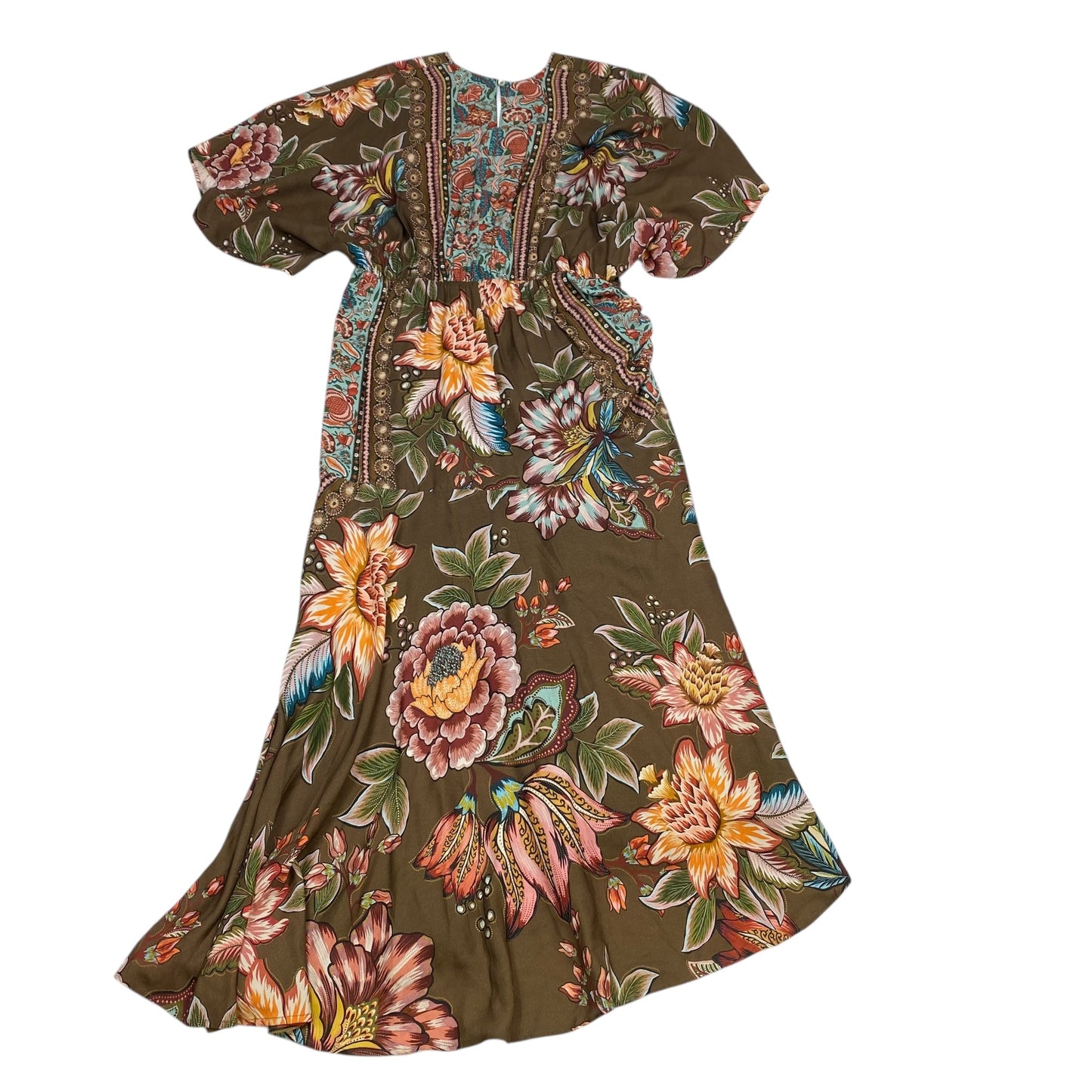 Dress Designer By Farm Rio In Brown, Size: L