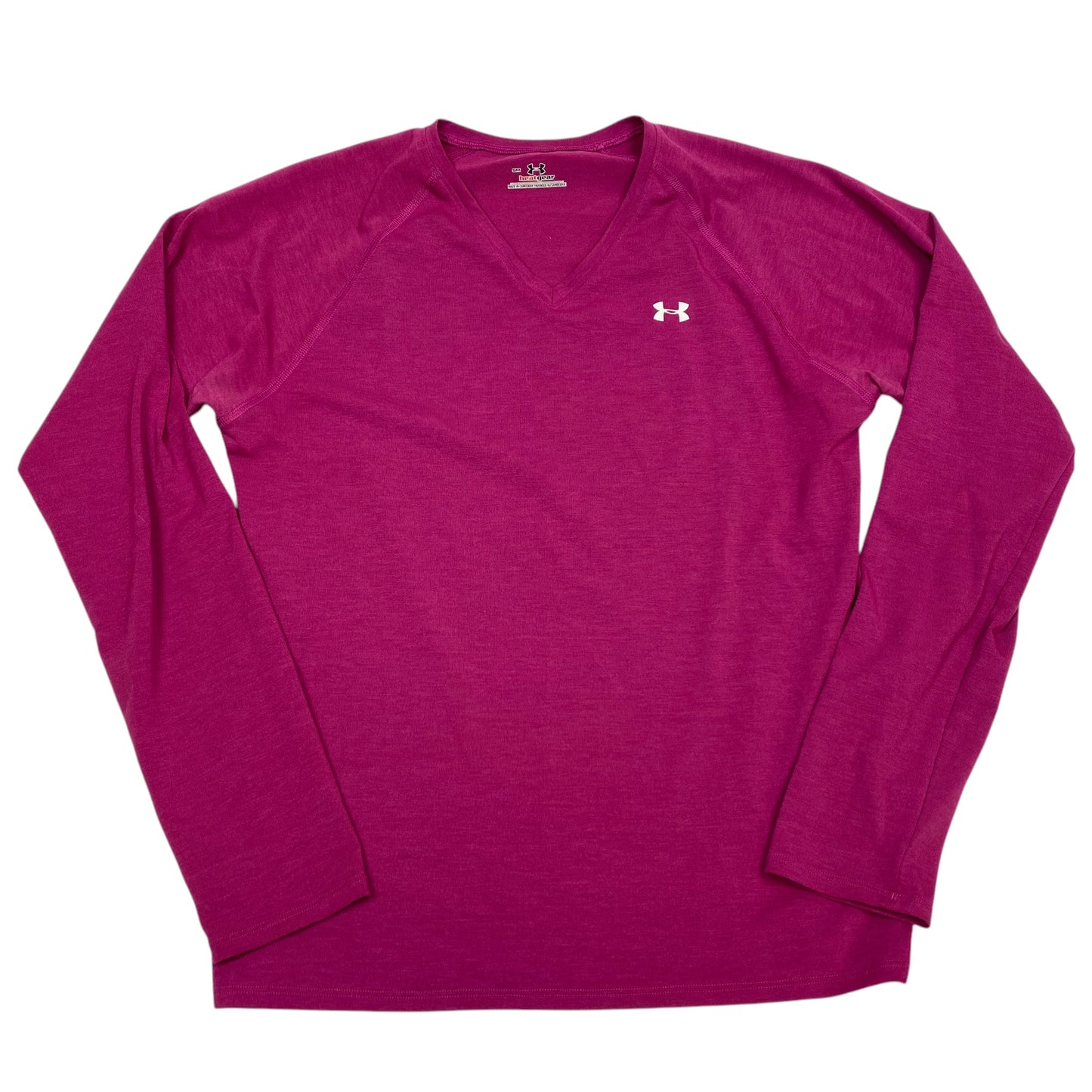 Athletic Top Long Sleeve Crewneck By Under Armour In Pink, Size: S