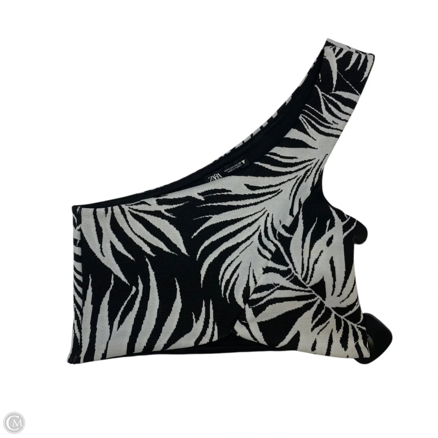 Top Sleeveless Basic By Zara In Black & White, Size: S