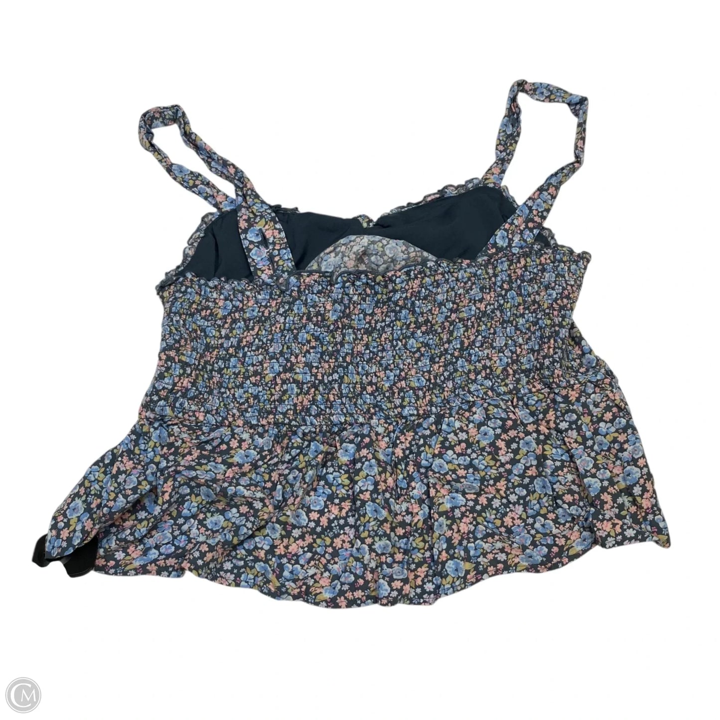 Top Sleeveless By American Eagle In Blue & Grey, Size: L