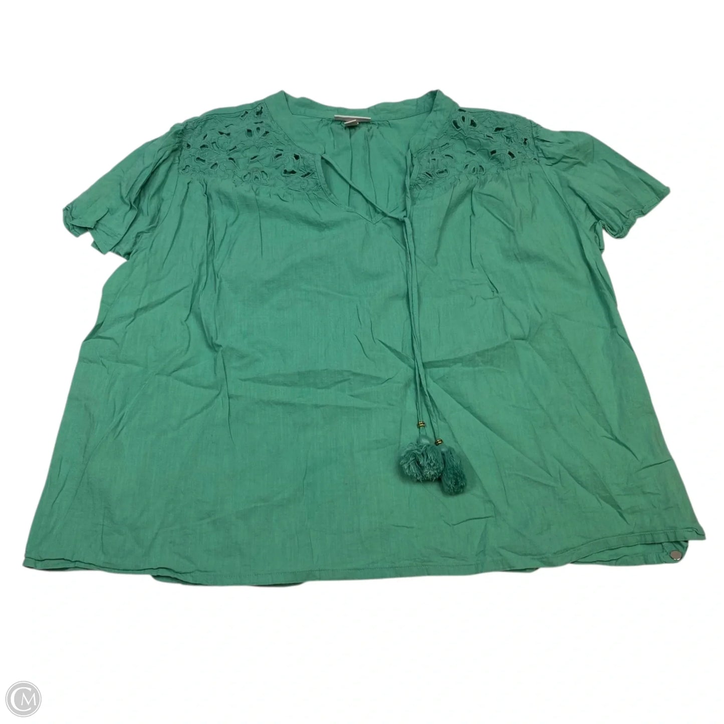 Top Short Sleeve By Knox Rose In Green, Size: 2x