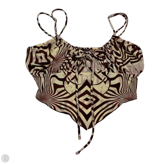 Top Sleeveless By Urban Outfitters In Brown & Cream, Size: M