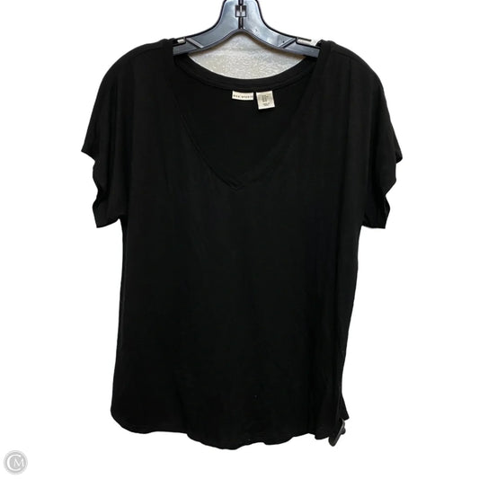 Top Short Sleeve Basic By Max Studio In Black, Size: M
