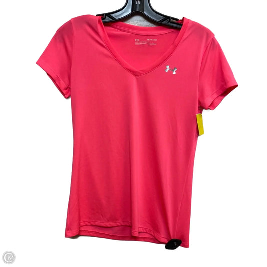 Athletic Top Short Sleeve By Under Armour In Pink, Size: Xs