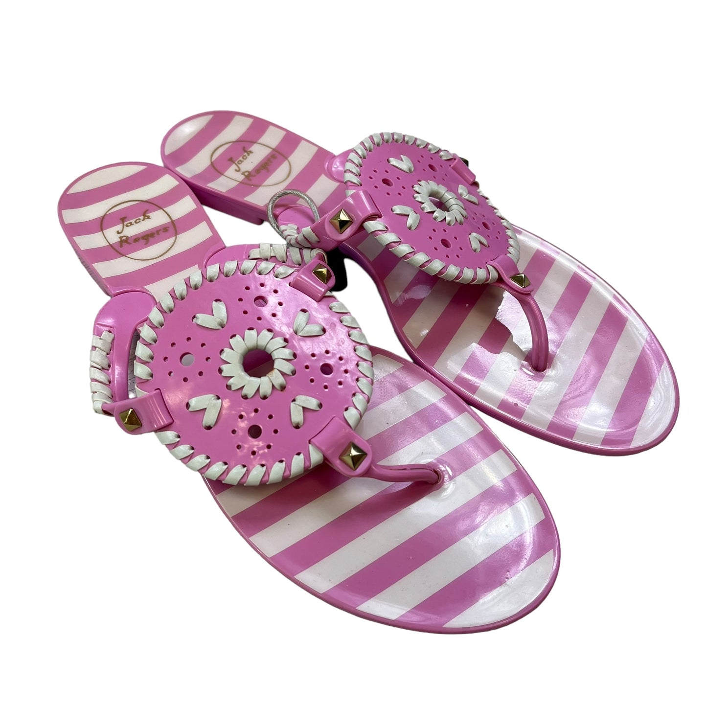 Pink Sandals Designer Jack Rogers, Size 10