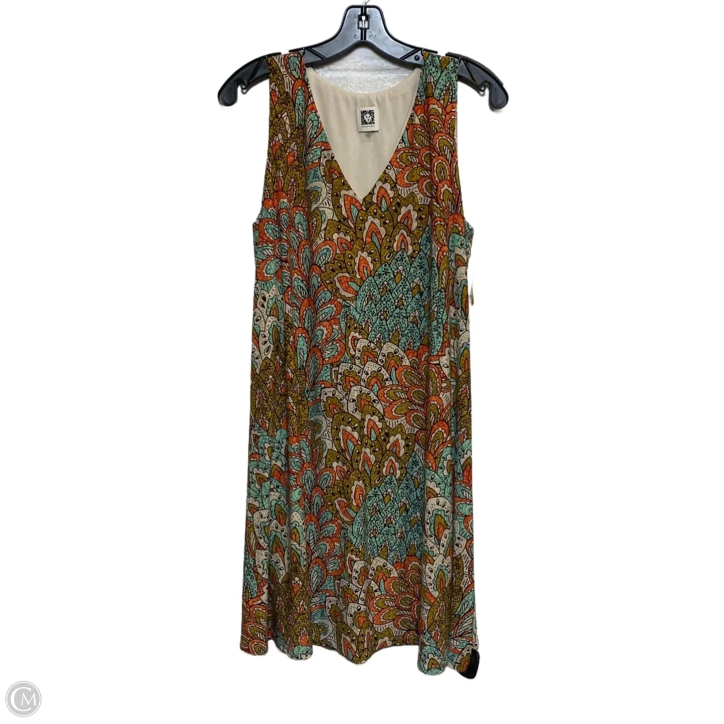 Dress Casual Short By Anne Klein In Green & Orange, Size: M