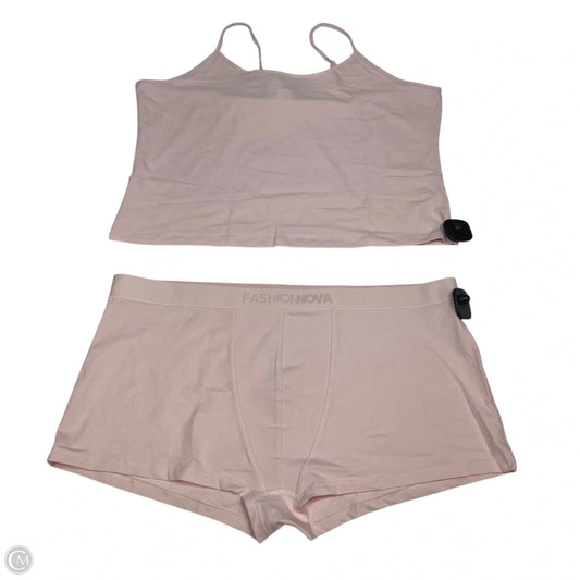 Lounge Set Shorts By Fashion Nova In Pink, Size: 3x