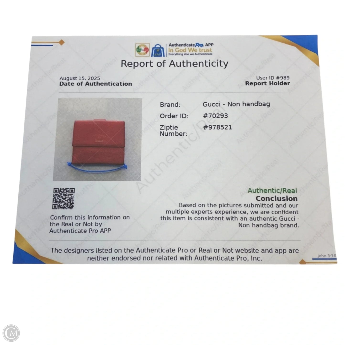 Wallet Luxury Designer By Gucci, Size: Small