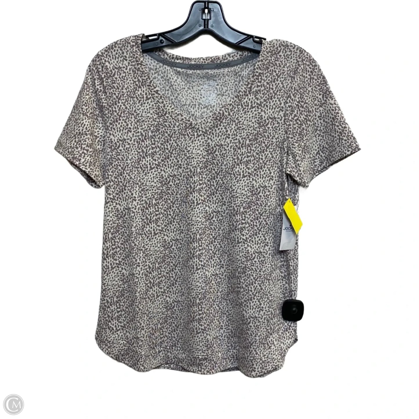 Athletic Top Short Sleeve By Jockey In Brown & Cream, Size: S