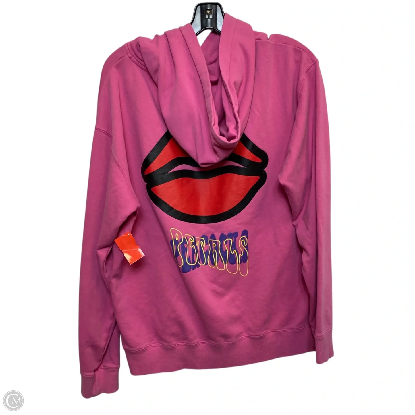 Sweatshirt Hoodie By Petals and Peacocks In Pink, Size: L