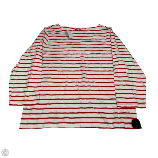 Top Long Sleeve Basic By J. Crew In Red & White, Size: M