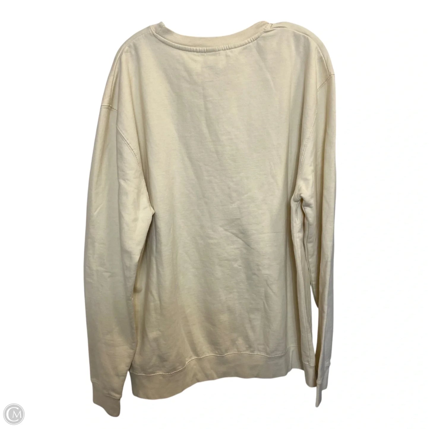 Sweatshirt Crewneck By Just Hoods In Cream, Size: Xxl