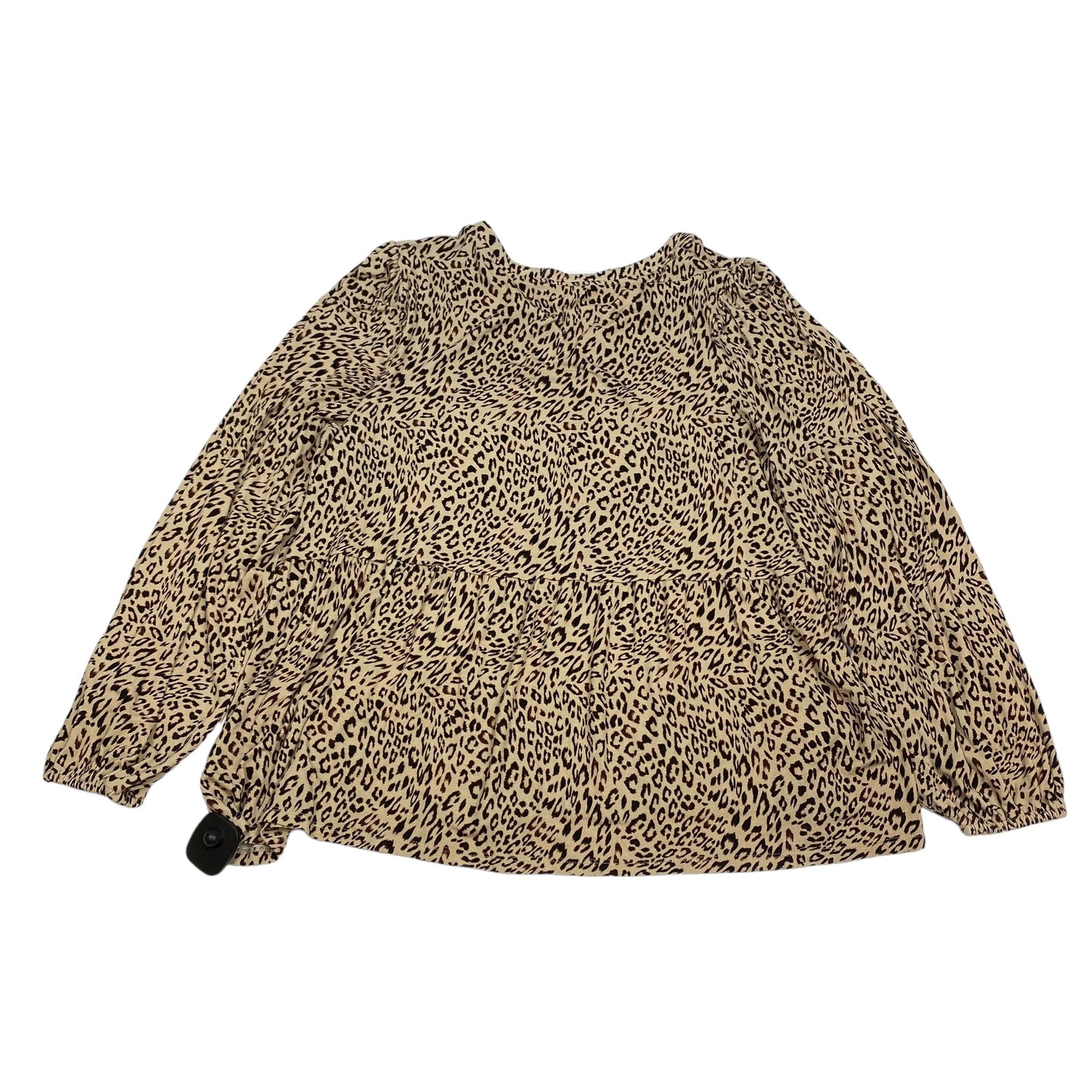 Animal Print Top Long Sleeve Wonderly, Size Xxl