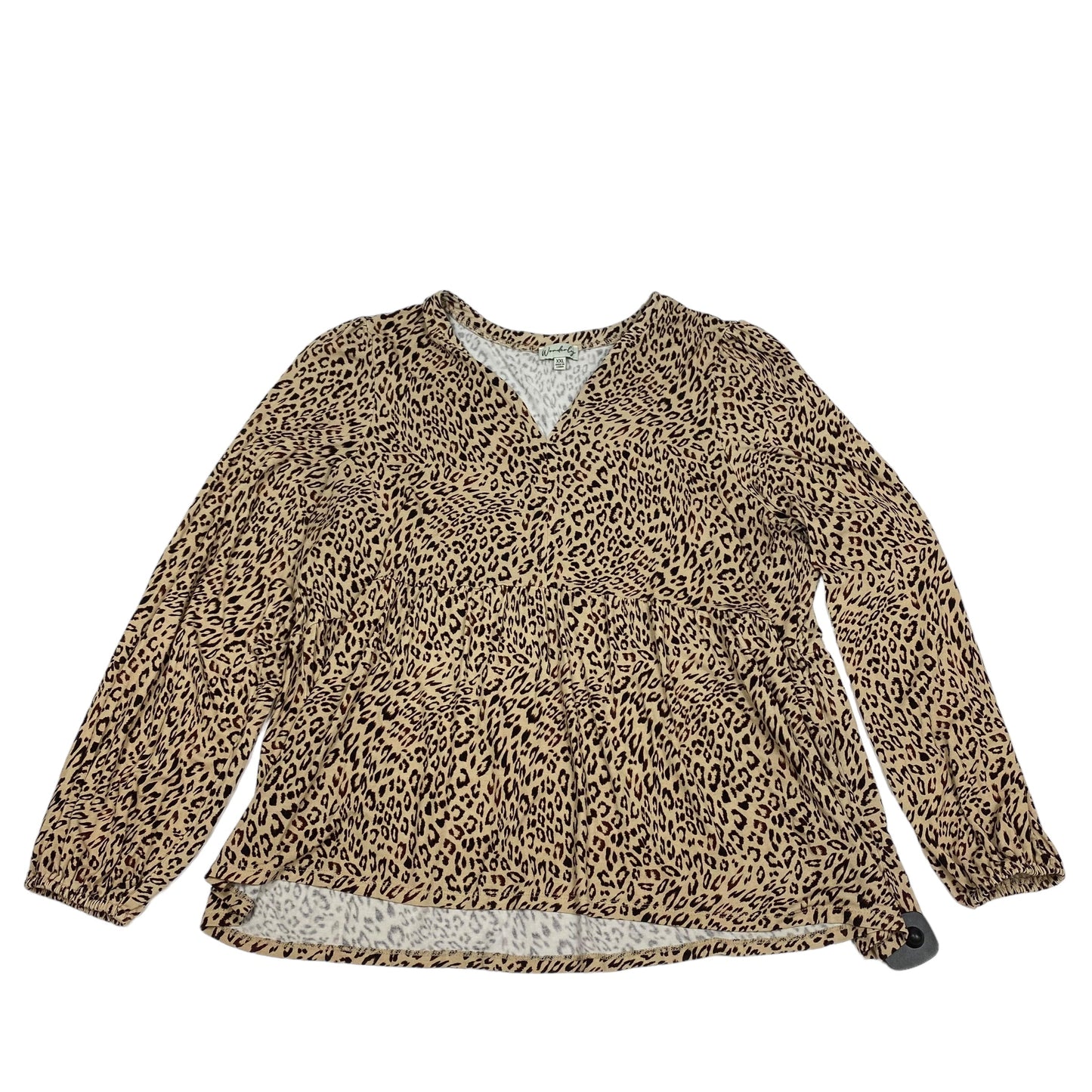 Animal Print Top Long Sleeve Wonderly, Size Xxl