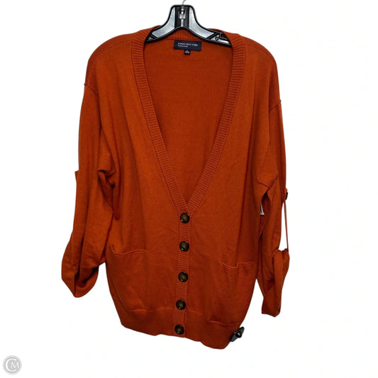 Sweater Cardigan By Jones New York In Orange, Size: L