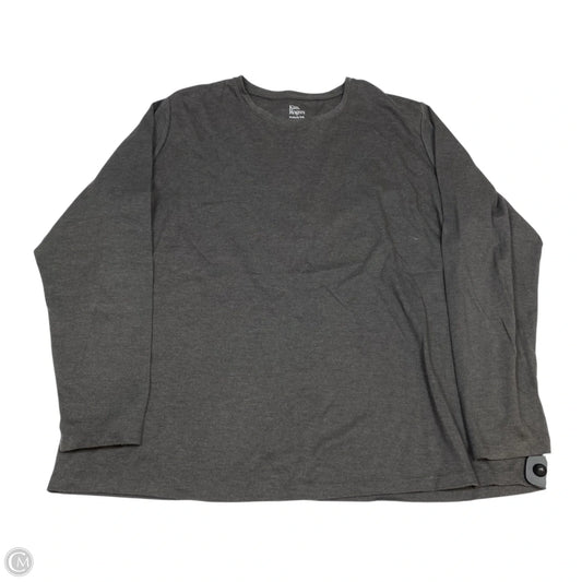 Top Long Sleeve Basic By Kim Rogers In Grey, Size: 1x